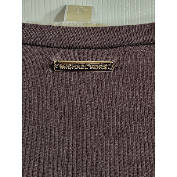 Michael Kors Womens Long Sleeve Pullover Top Brown with Leopard Print Size M - Picture 7 of 8
